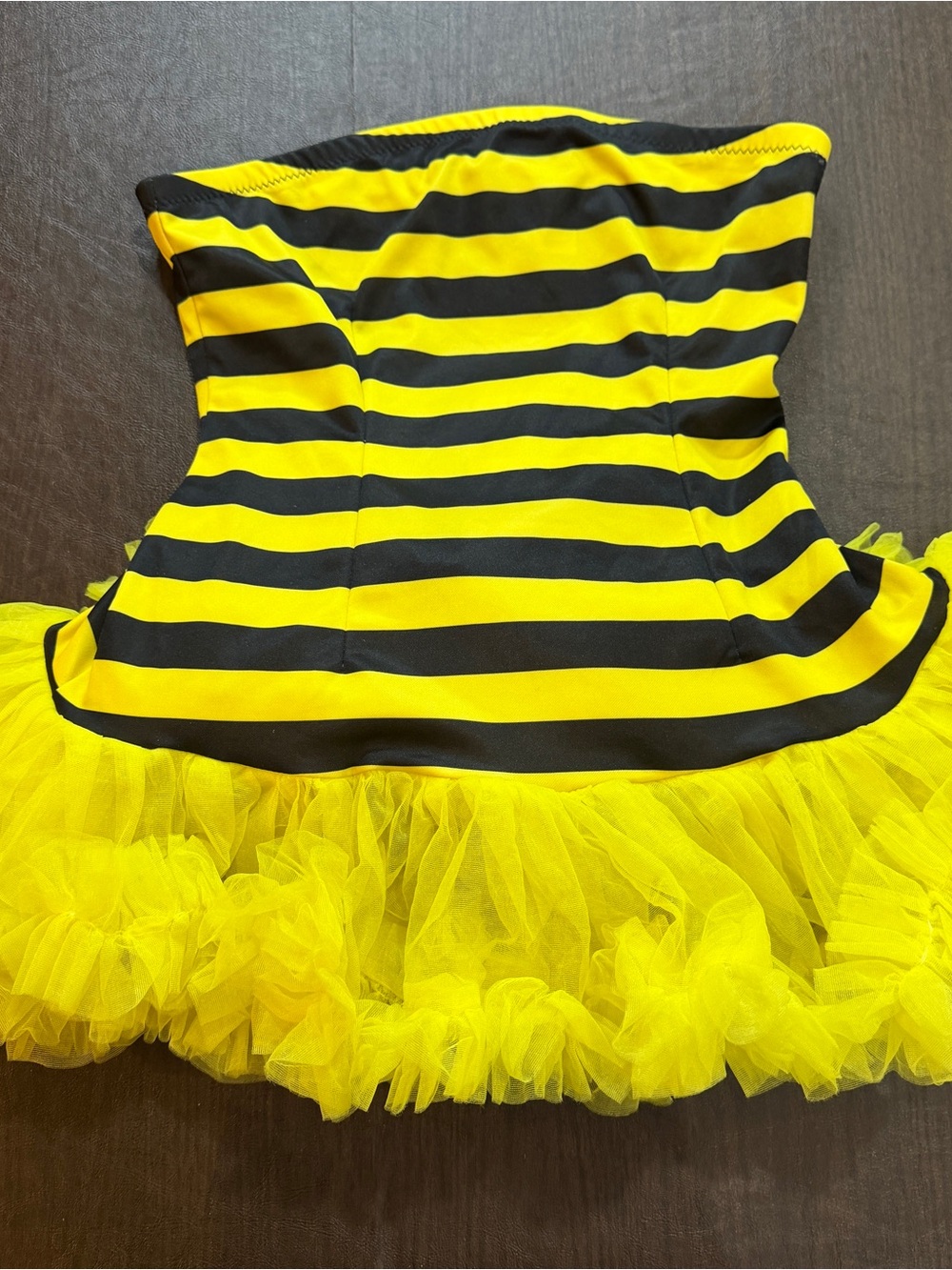 Strapless Yellow & Black Bumblebee Tutu Costume for Adults Sz M/L